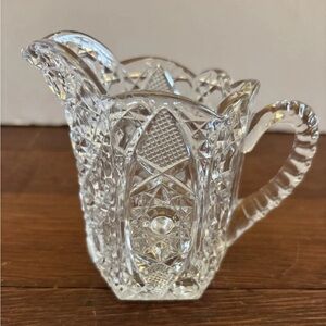 Rare McKee Berry Crystal Creamer Pitcher 4" Crystal Depression Glass 1930s VG